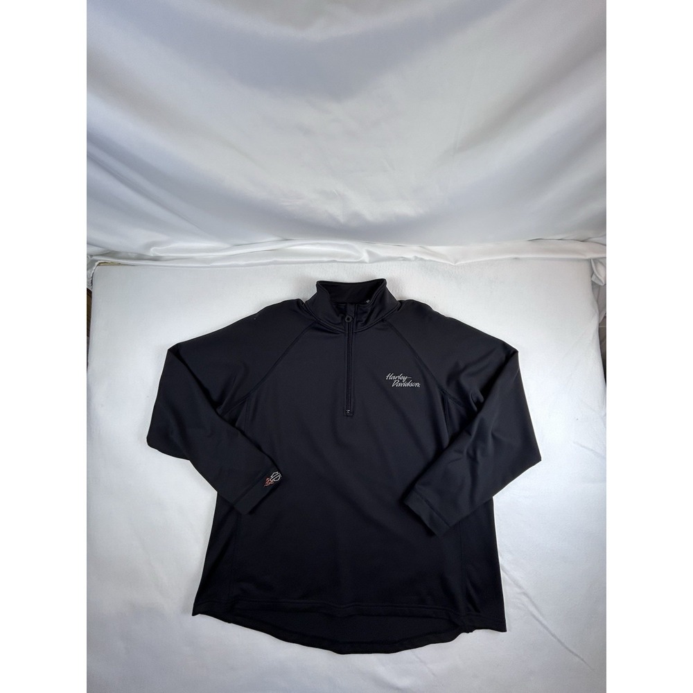 VTG Harley Davidson 1/4 Zip Pullover Womens 1W Performance Embroidered Biker